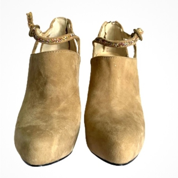 ENZO ANGIOLINI glitter strappy heel booties 4.5" glitter heel and a back zipper - Picture 5 of 14